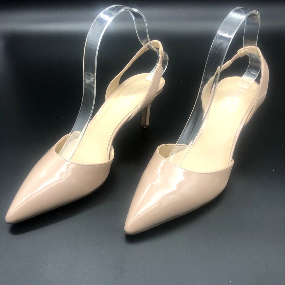 Franco Sarto Pale Pink Vegan Patent Leather Pumps, Women's Size 7M/EUR 37